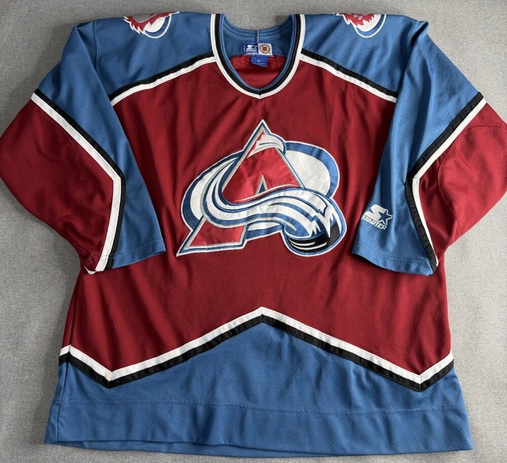 Vintage Starter Colorado Avalanche Hockey Jersey Western Conference NHL Size: XL